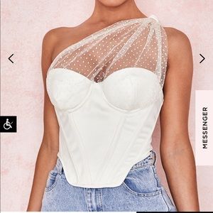 House Of CB KIM IVORY DRAPED TULLE CORSET - NEW